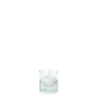 White 4cm Event Floating Candle in 5.8cm x 7cm Glass