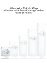 White 4cm Event Floating Candle in 5.8cm x 7cm Glass Pack of 1