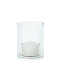 White Acrylic Cup Event Tealight in 5.8cm x 7cm Glass