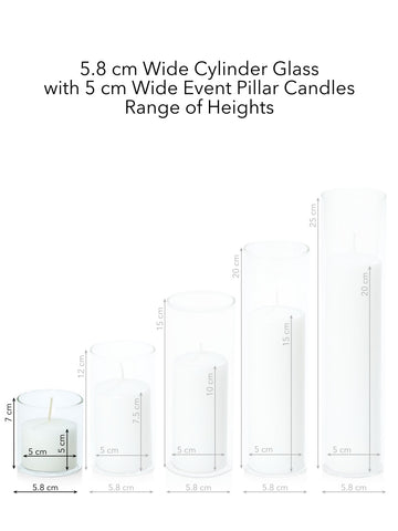 White 5cm x 5cm Slim Event Pillar Pack of 1