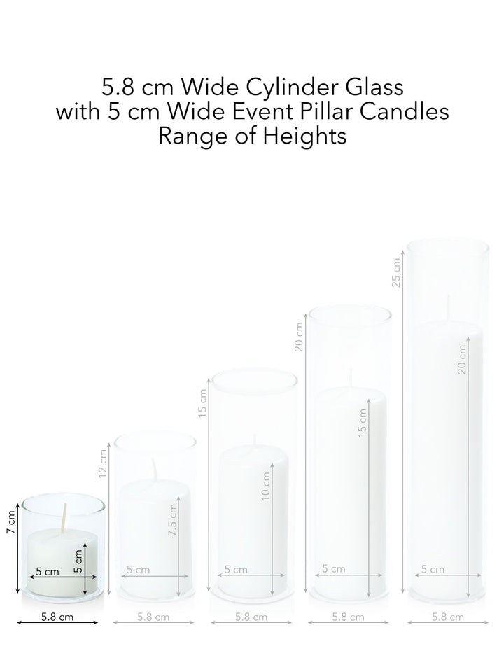 White 5cm x 5cm Slim Event Pillar Pack of 1