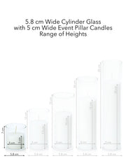 White 5cm x 5cm Slim Event Pillar - Pack of 96