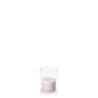 Antique Pink 5cm x 4cm Pillar in 5.8cm x 7cm Glass