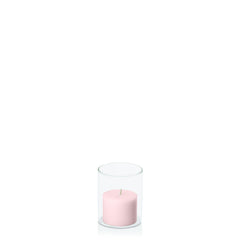 Blush Pink 5cm x 4cm Pillar in 5.8cm x 7cm Glass Pack of 1