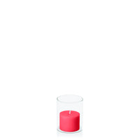 Carnival Red 5cm x 4cm Pillar in 5.8cm x 7cm Glass