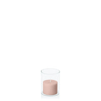 Heritage Rose 5cm x 4cm Pillar in 5.8cm x 7cm Glass