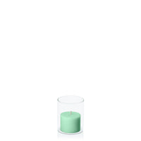 Mint Green 5cm x 4cm Pillar in 5.8cm x 7cm Glass