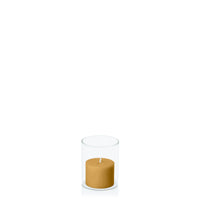 Mustard 5cm x 4cm Pillar in 5.8cm x 7cm Glass