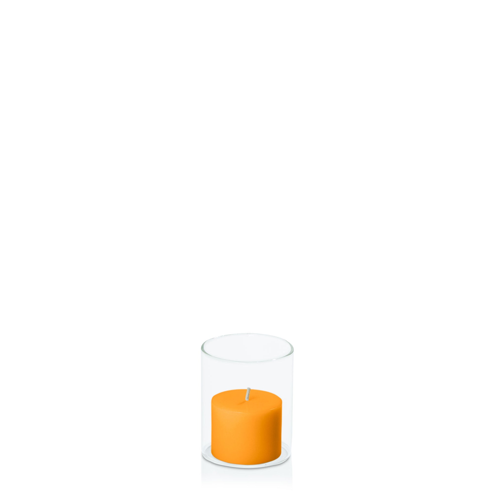 Orange 5cm x 4cm Pillar in 5.8cm x 7cm Glass Pack of 1