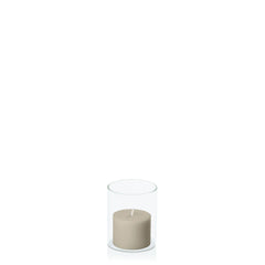 Pale Eucalypt 5cm x 4cm Pillar in 5.8cm x 7cm Glass Pack of 1