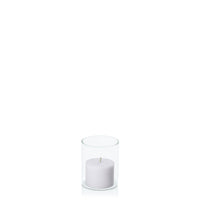 Silver Grey 5cm x 4cm Pillar in 5.8cm x 7cm Glass