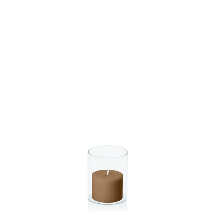 Tiramisu 5cm x 4cm Pillar in 5.8cm x 7cm Glass Pack of 1