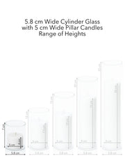 White 5cm x 4cm Pillar in 5.8cm x 7cm Glass Pack of 1