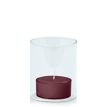Burgundy Tealight in 5.8cm x 7cm Glass - Set of 96