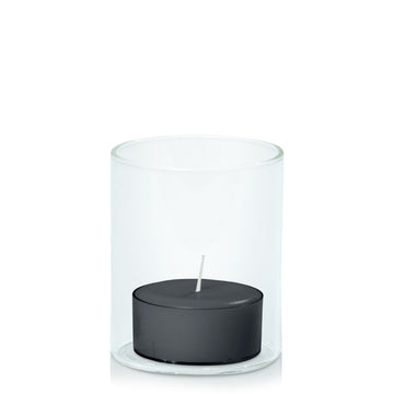 Charcoal Tealight in 5.8cm x 7cm Glass Pack of 24