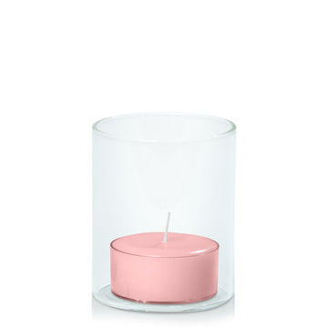 Coral Pink Tealight in 5.8cm x 7cm Glass - Set of 96