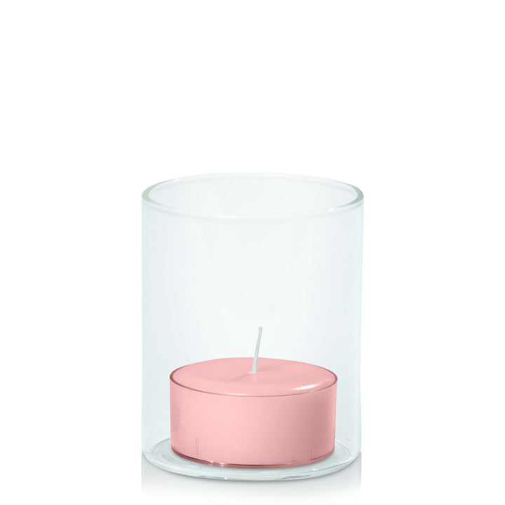 Coral Pink Tealight in 5.8cm x 7cm Glass - Set of 96