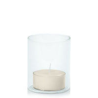 Ivory Tealight in 5.8cm x 7cm Glass