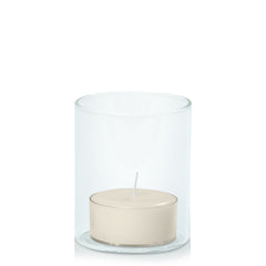 Ivory Tealight in 5.8cm x 7cm Glass - Set of 96