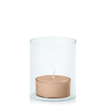 Latte Tealight in 5.8cm x 7cm Glass Pack of 24