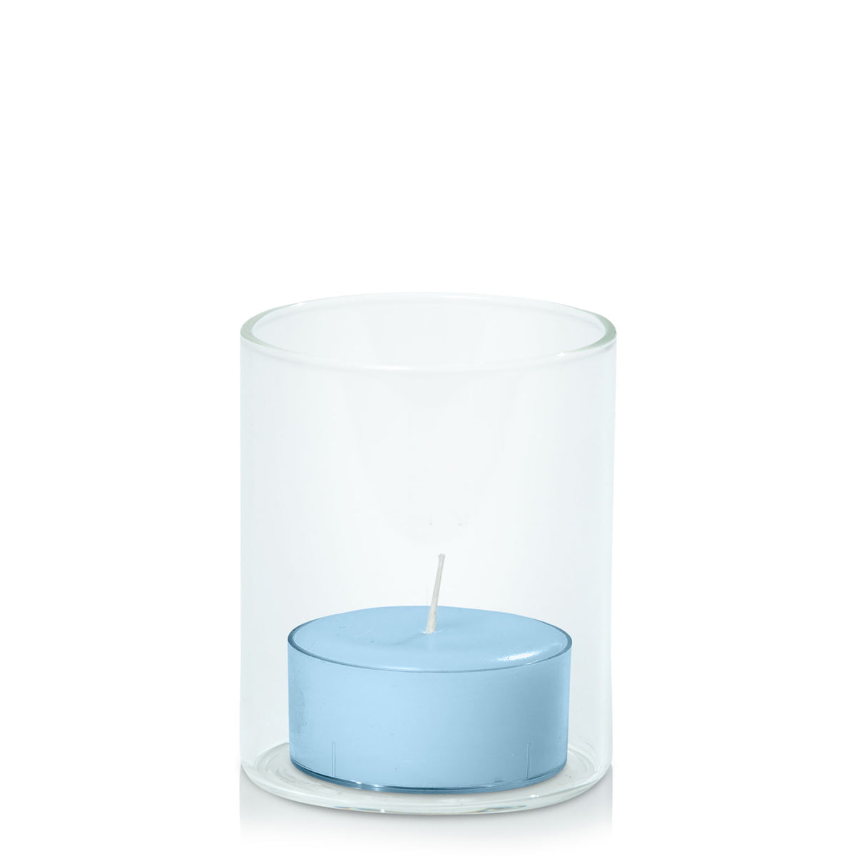 Pastel Blue Tealight in 5.8cm x 7cm Glass Pack of 24