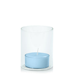 Pastel Blue Tealight in 5.8cm x 7cm Glass Pack of 24