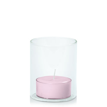 Pastel Pink Tealight in 5.8cm x 7cm Glass Pack of 24