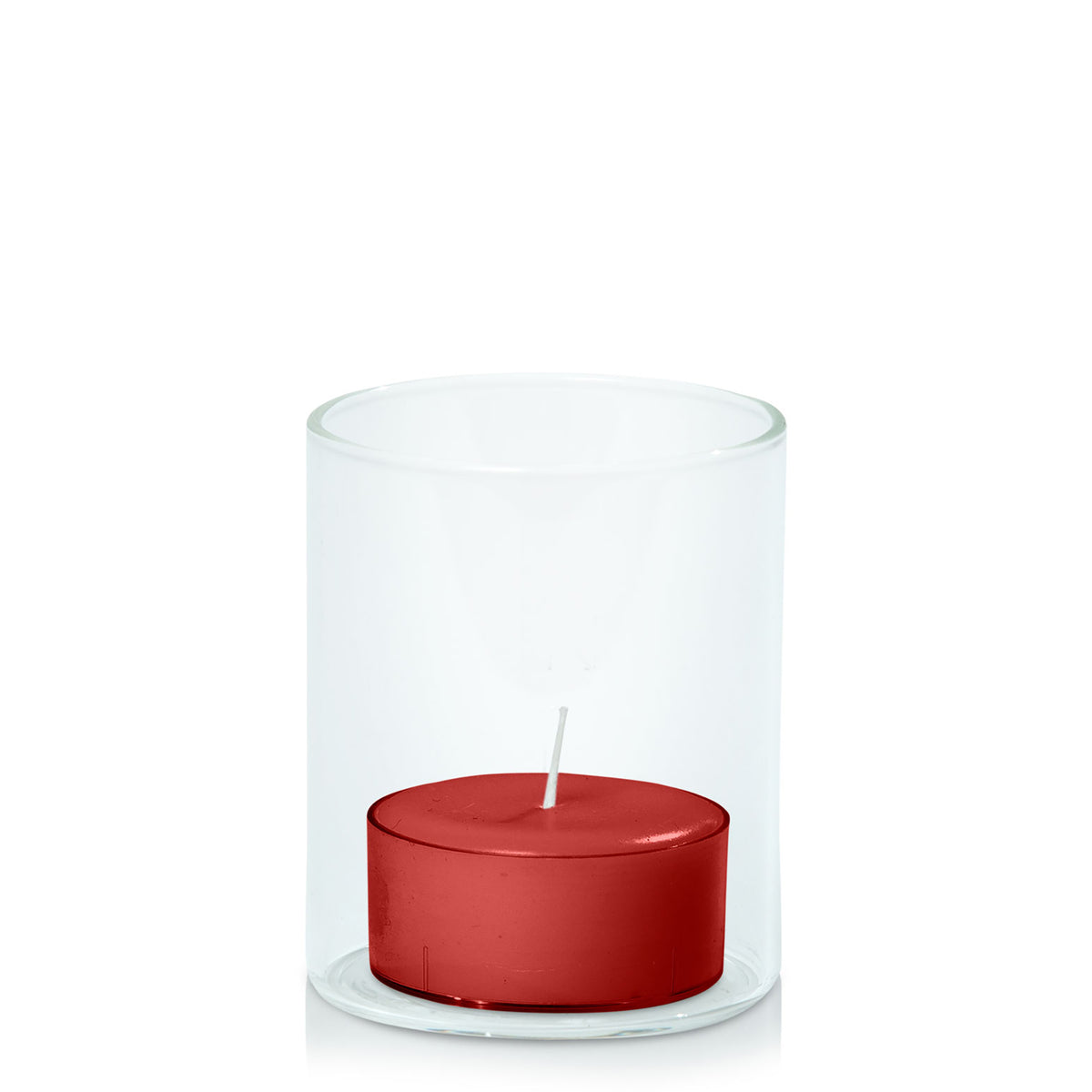 Red Tealight in 5.8cm x 7cm Glass Pack of 24