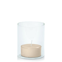 Sandstone Tealight in 5.8cm x 7cm Glass