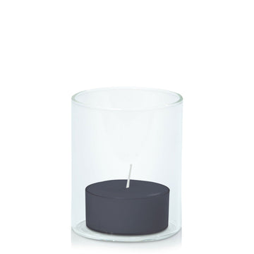 Steel Blue Tealight in 5.8cm x 7cm Glass - Set of 96