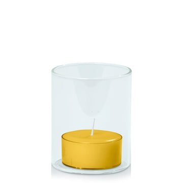 Yellow Tealight in 5.8cm x 7cm Glass - Set of 96