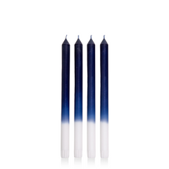 White & Sapphire 30cm Ombre Dinner Candles Pack of 4