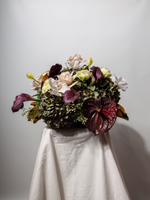 Burgundy Anthurium & Green Hydrangea Cloud - Large