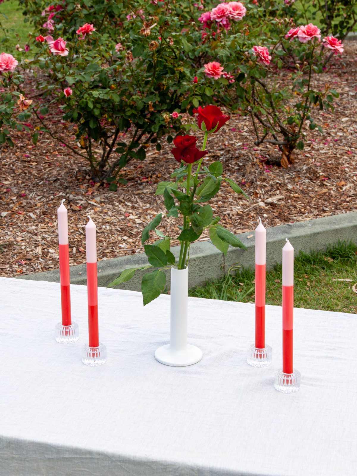 Watermelon Sorbet 30cm Layered Dinner Candles