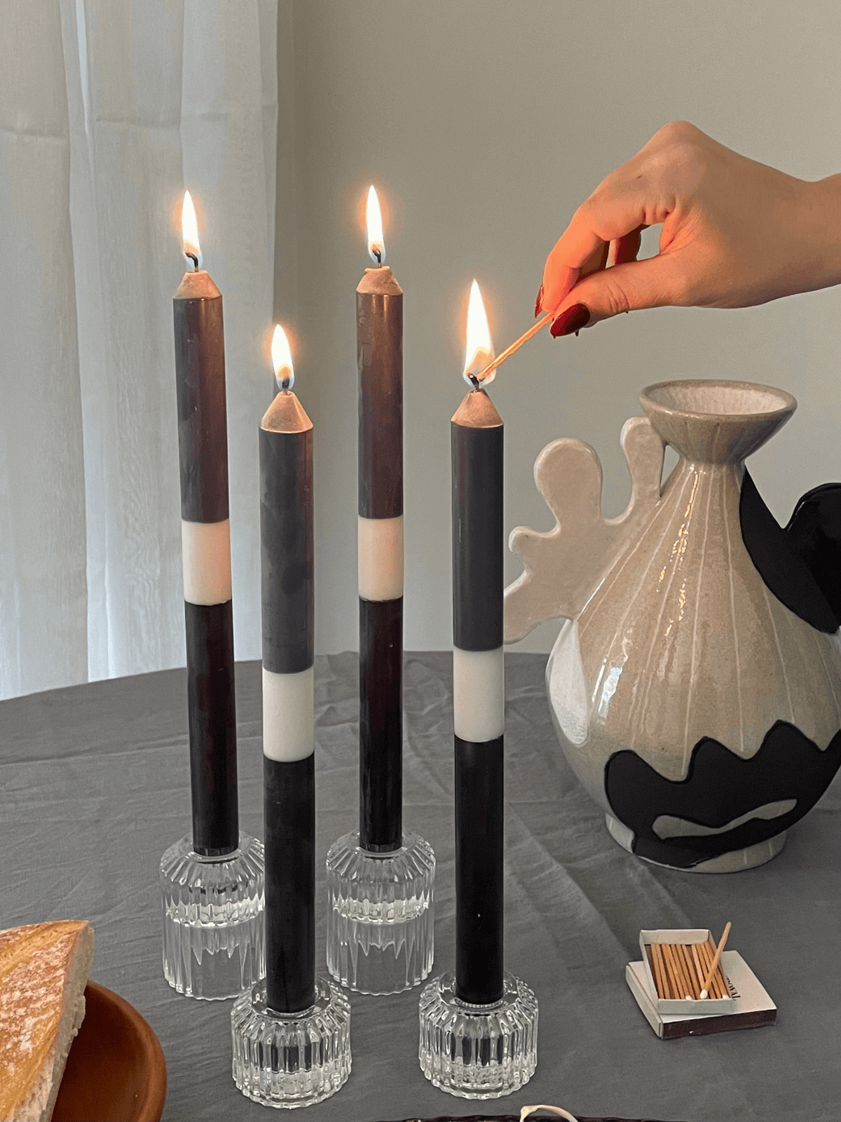 Midnight in Paris 30cm Layered Dinner Candles