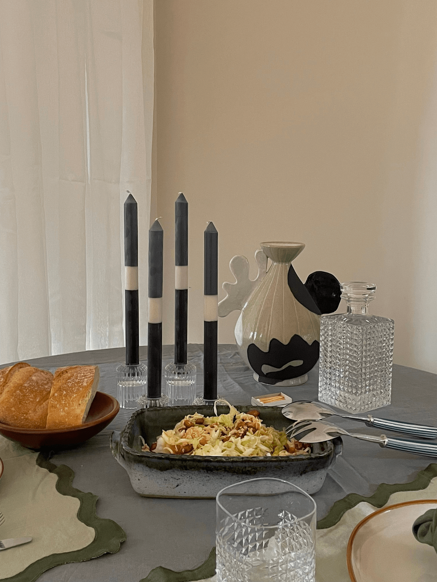 Midnight in Paris 30cm Layered Dinner Candles Pack of 4