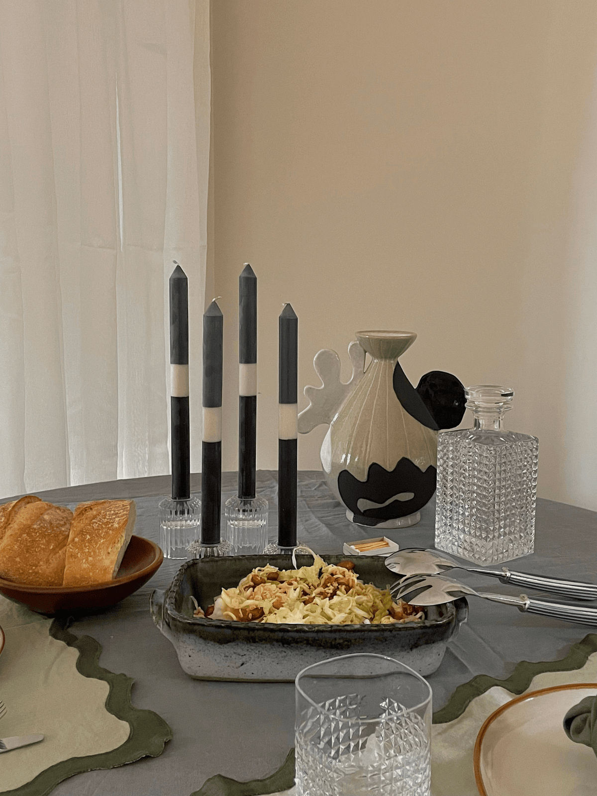 Olive Grove 30cm Layered Dinner Candles Pack of 4