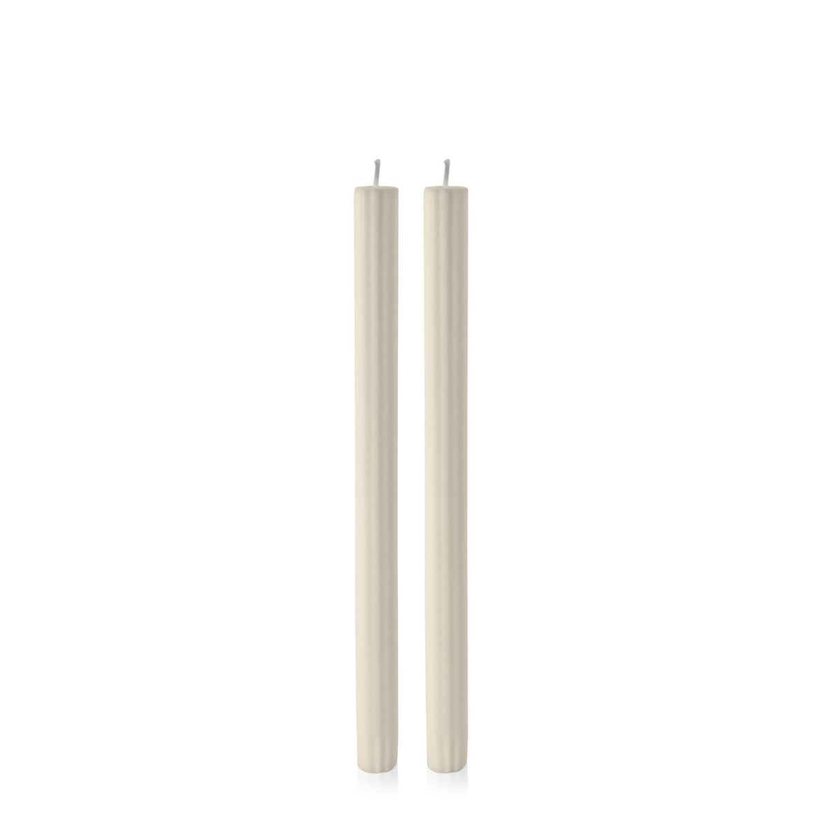 Ivory 30cm Fluted Dinner Candles Pack of 2