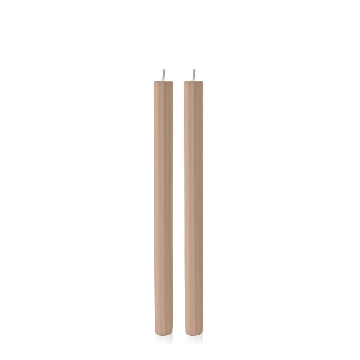 Latte 30cm Fluted Dinner Candles Pack of 2