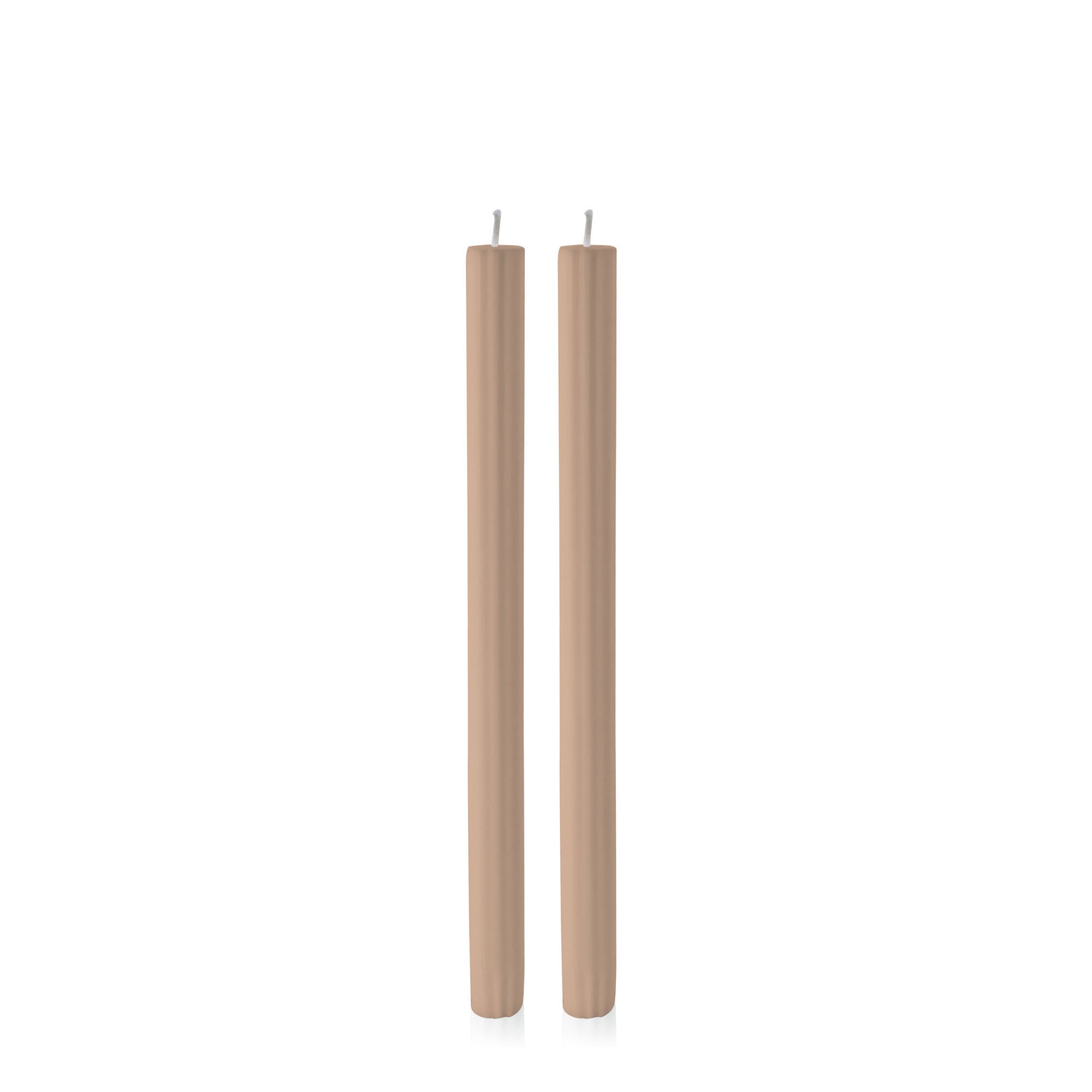Latte 30cm Fluted Dinner Candles Pack of 2