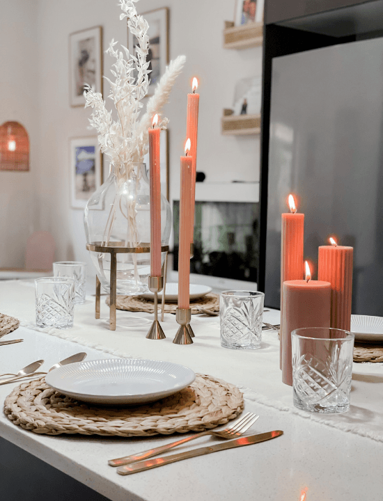 Latte 30cm Fluted Dinner Candles Pack of 2