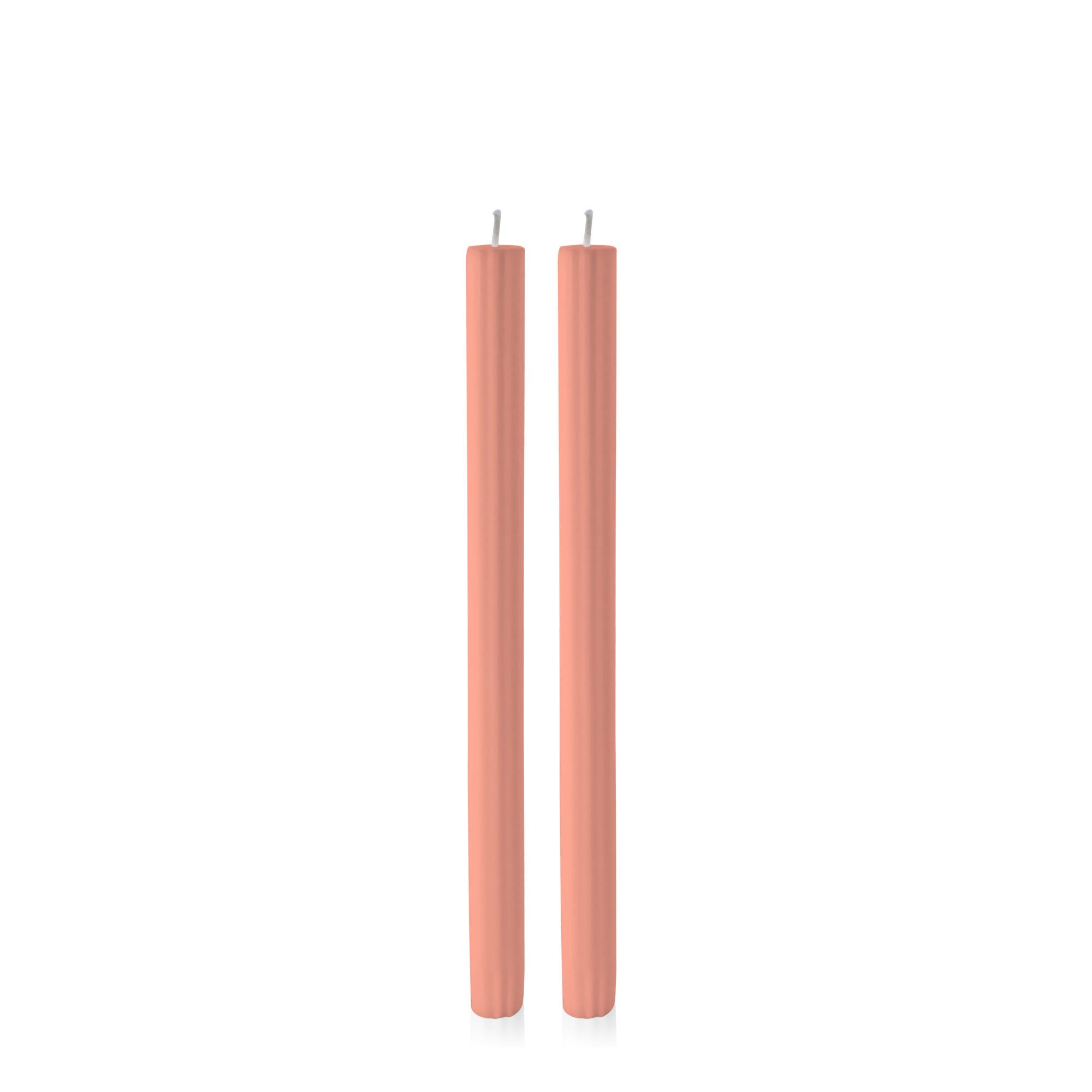 Peach 30cm Fluted Dinner Candles Pack of 2
