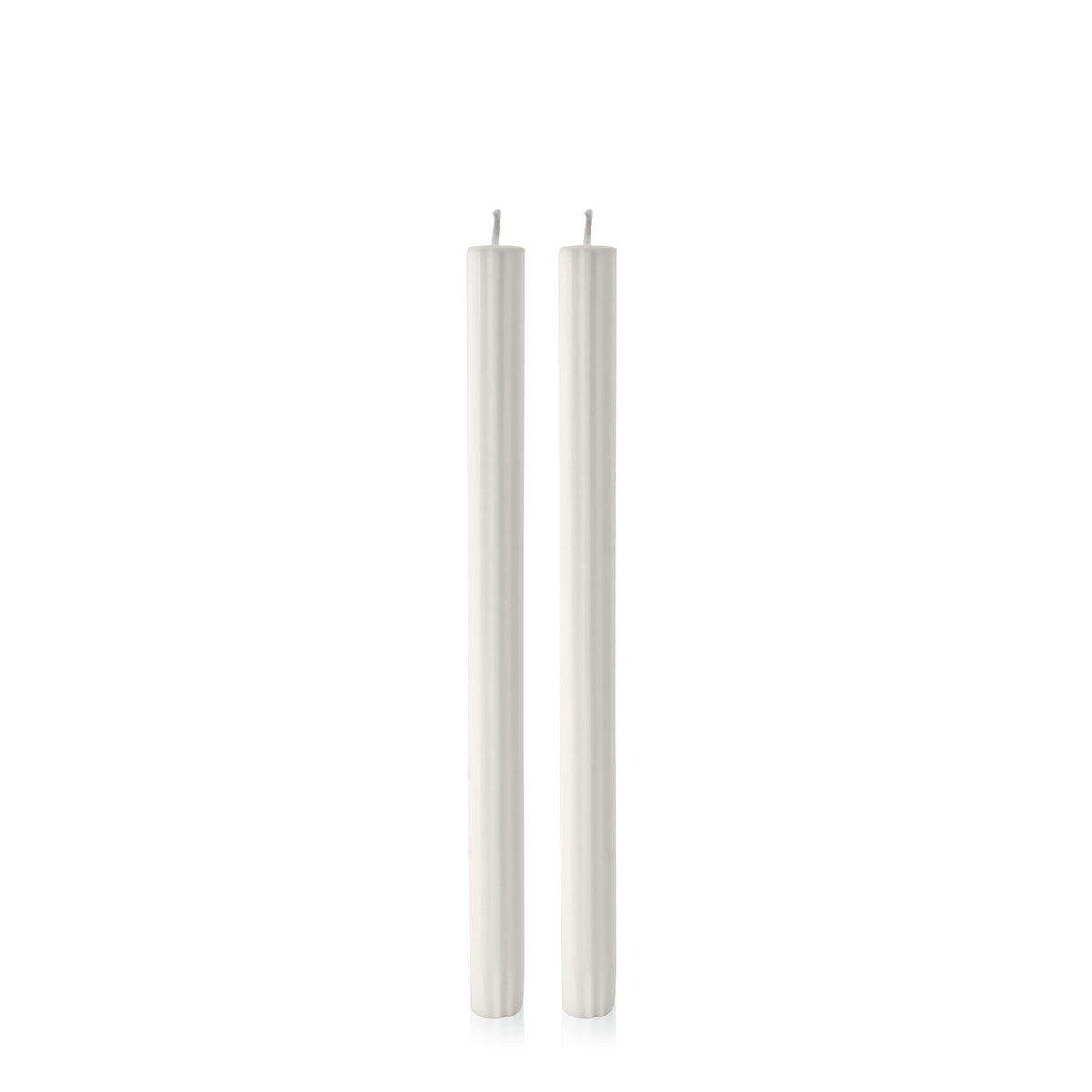 Stone 30cm Fluted Dinner Candles Pack of 2