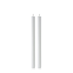 White 30cm Fluted Dinner Candles Pack of 2