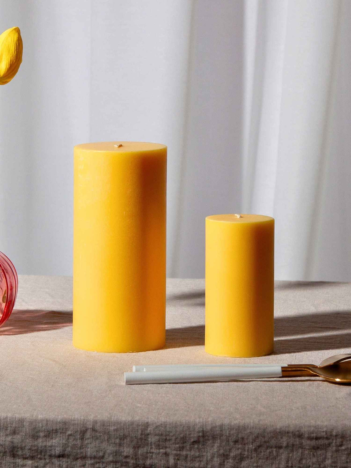 Yellow 5cm x 10cm Slim Pillar Pack of 1