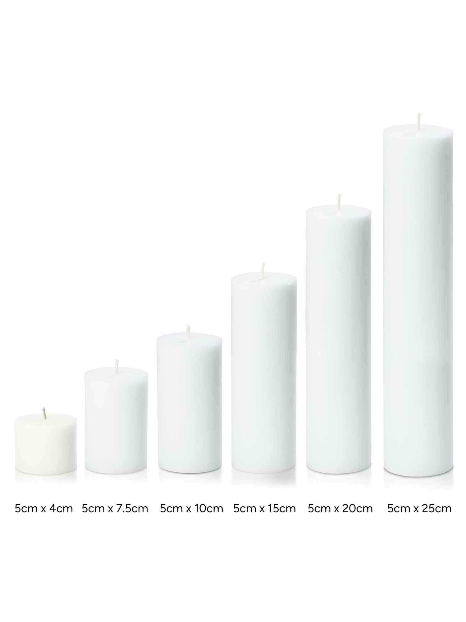 Orange 5cm x 15cm Slim Pillar Pack of 1