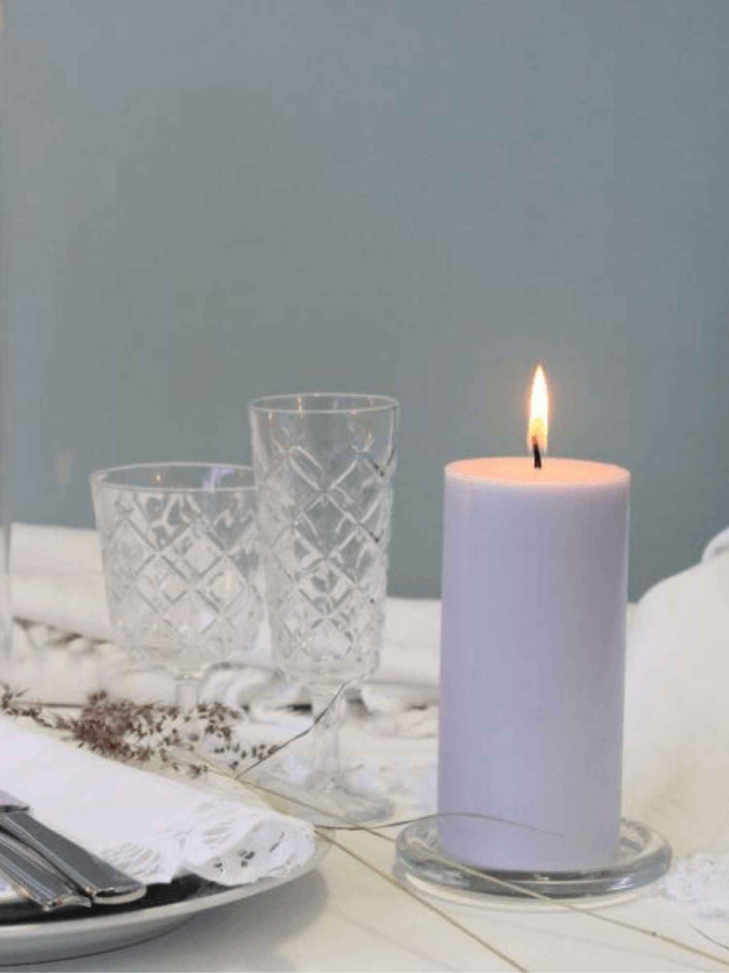 Lilac 5cm x 4cm Slim Pillar Pack of 1
