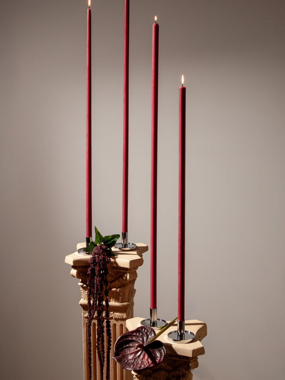 Burgundy 100cm Dinner Candle Pack of 1