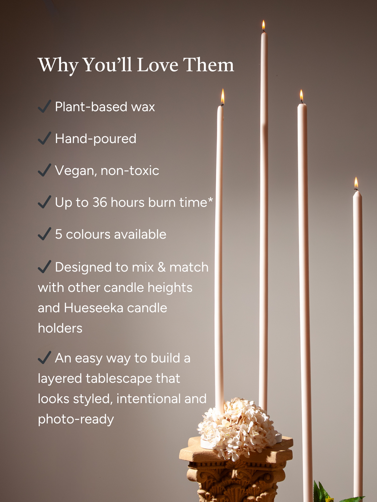Sandstone 100cm Dinner Candles Pack of 1