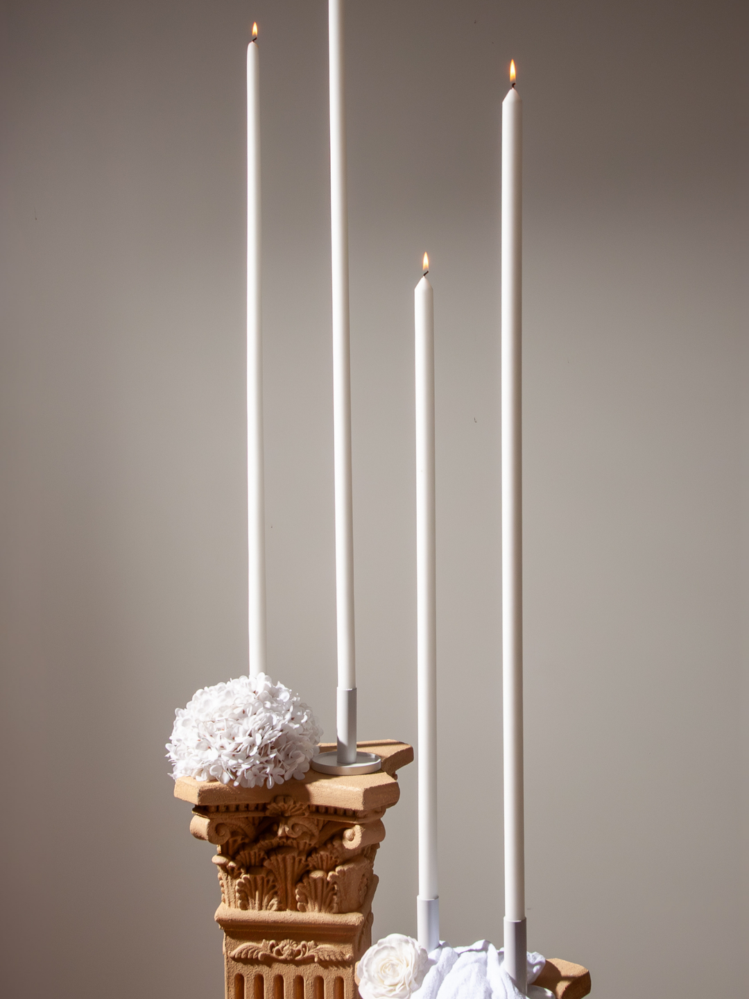 White 100cm Dinner Candles Pack of 1